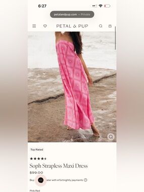 Pink Petal and Pup Maxi Dress.